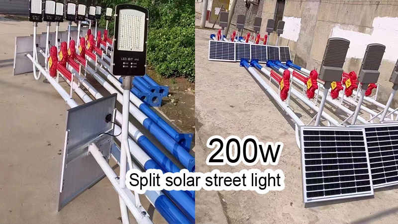 Split solar street light 